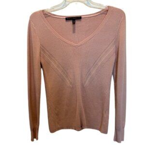 White House Black Market Sweater Women’s Size Small Pink with V-Neck Lightweight